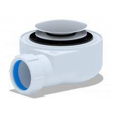 АНИПЛАСТ Сифон для душевого поддона 11/2"х50 h=55mm, хром, клик-клак,грибок, сетка