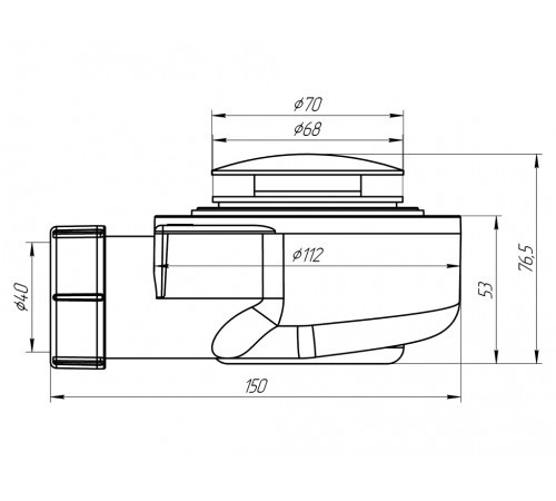 Купить АНИПЛАСТ Сифон для душевого поддона 11/2"х50 h=55mm, хром, клик-клак,грибок, сетка с доставкой