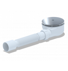 АНИПЛАСТ Сифон для душевого поддона 11/2"х90, h 55 хром с гибкой тр. 375х40/50