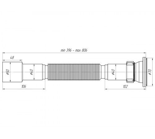 Купить Сифон гофрированный для умывальника/мойки АНИПЛАСТ G106 11/2"х40/50 с доставкой