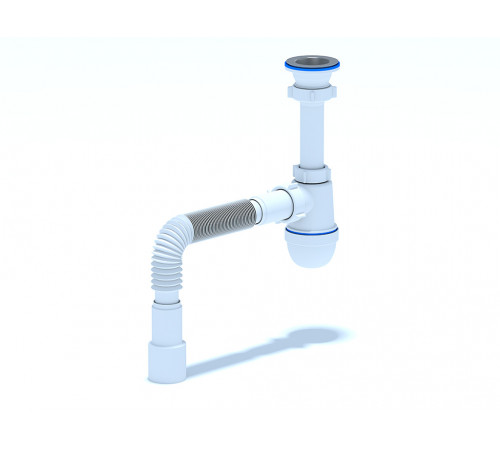 Купить Сифон для умывальника пластиковый АНИПЛАСТ C0115 11/2"х40х40 с гофрой на 50 мм с доставкой