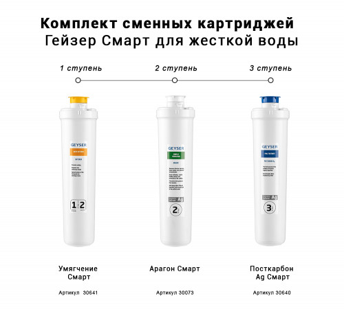 Купить Картридж комплект ГЕЙЗЕР для жесткой воды, для СМАРТ с доставкой