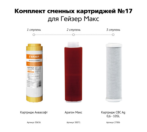 Купить Комплект сменных картриджей ГЕЙЗЕР №17 для МАКС с доставкой