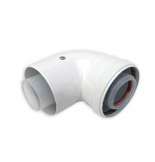 ДХ Колено конденсационное ESSAN Ø80/125х90° белое (30шт)