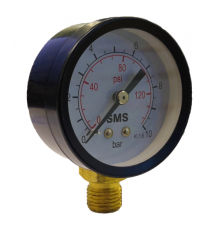 Манометр радиальный SMS-335V-10 Ø50-1/4", 10 бар, вертикальное подключение (05256)