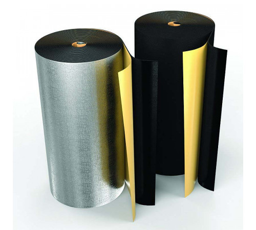 Купить Рулонная изоляция самоклеющаяся с алюминиевой фольгой ENERGOFLEX BLACK STAR DUCT AL (5 м²) металл-20 с доставкой