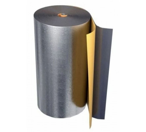 Купить Рулонная изоляция самоклеющаяся с алюминиевой фольгой ENERGOFLEX BLACK STAR DUCT AL (30 м²) металл-3 с доставкой