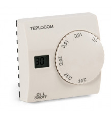 Термостат комнатный TEPLOCOM TS-2AA/8A, проводной, реле 250В, 8А БАСТИОН