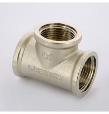 Тройник резьбовой латунный UNI-FITT никель 3/4" В