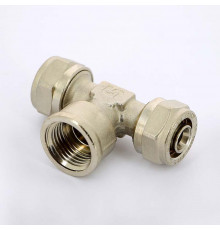 UNI-FITT Тройник обж-В-обж 16 х 1/2' x 16 никелированный