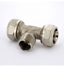 UNI-FITT Тройник обж-Н-обж 26 х 3/4' x 26 никелированный