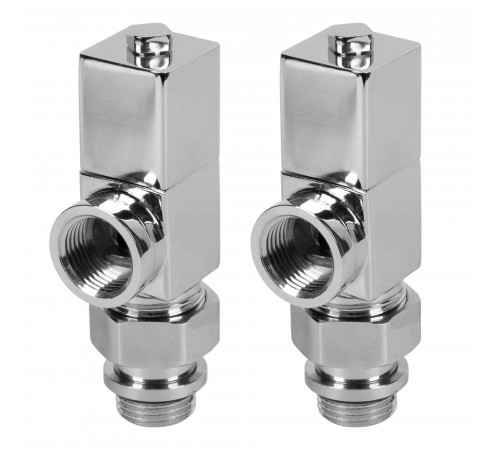 Купить Набор дизайн-вентилей ROYAL THERMO CUBE 1/2" осевой, хром (НС-1193193) с доставкой