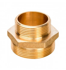 Ниппель переходной резьбовой латунный STOUT без покрытия 4"x3" Н