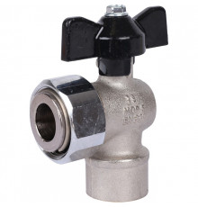 Кран шаровой угловой STOUT бабочка 1/2"х3/4" В, с накидной гайкой