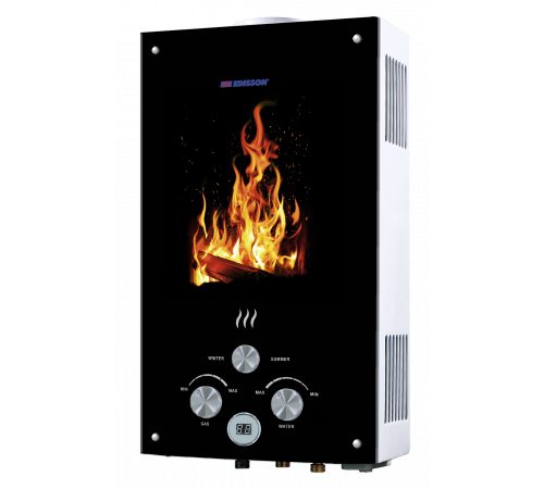 Купить Колонка газовая проточная EDISSON FLAME F 20 GD (рисунок КОСТЕР) (ЭдЭ000157) с доставкой
