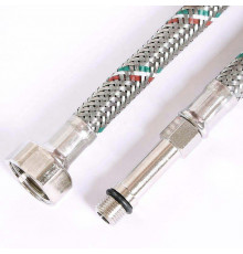 UNI-FITT Гибкая подводка для смесителя МL10х1 - 1/2", 120 см, удл. штуцер, DN 8, оплётка из нерж. ст
