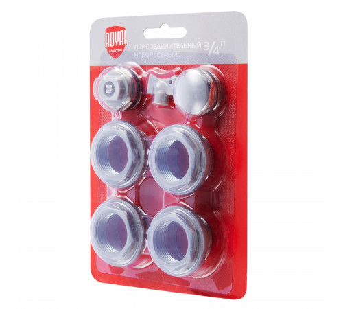 Купить Комплект для монтажа радиаторов ROYAL THERMO 3/4'' без кронштейнов, серебристый (НС-1156765) с доставкой