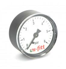 Манометр аксиальный UNI-FITT Ø63-1/4", 10 бар, горизонтальное подключение