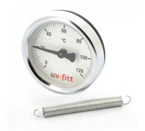 Купить Термометр биметаллический накладной UNI-FITT Ø63-1/2", +120°C с доставкой