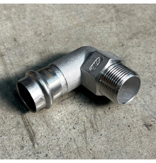 НП Угол резьбовой пресс из нержавейки UNI-FITT фитинг Ø22x3/4" Н