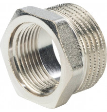 Футорка резьбовая латунная STOUT никель 1"x3/4" ВН
