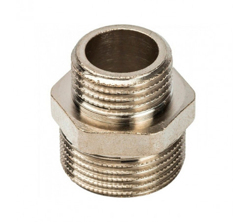 Купить Ниппель переходной резьбовой латунный STOUT никель 1/4"x1/8" Н с доставкой