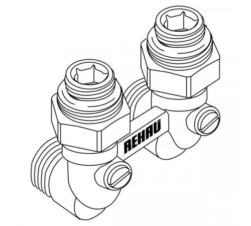Купить Узел-мультифлекс нижней подводки REHAU угловой, Н-образный, 1/2"х3/4"ЕК, двухтрубная система с доставкой