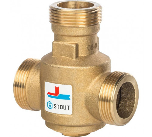 Купить Клапан трехходовой термостатический смесительный STOUT 11/4" Н (55°С) с доставкой