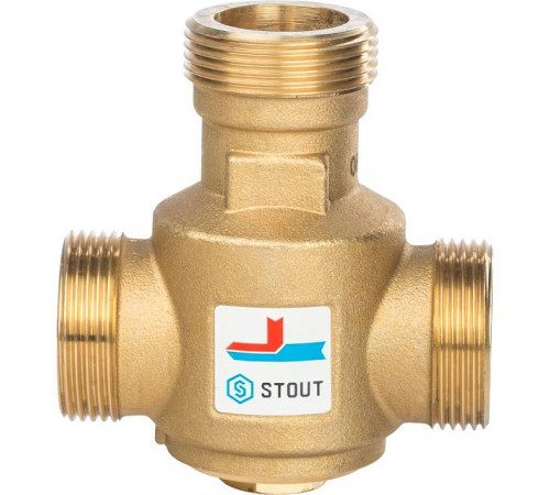 Купить Клапан трехходовой термостатический смесительный STOUT 11/4" Н (55°С) с доставкой