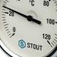 Купить Термометр биметаллический погружной STOUT Ø80-1/2", гильза 75 мм, +120°C с доставкой