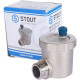 Купить Воздухоотводчик автоматический угловой STOUT никель 1/2", без клапана, без уплотнителя, синий колп. с доставкой