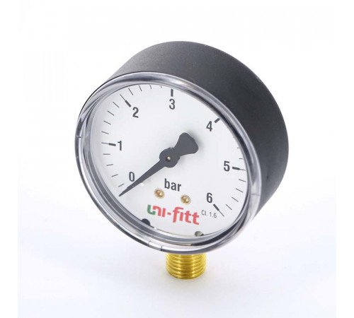 Купить Манометр радиальный UNI-FITT Ø63-1/4", 10 бар, вертикальное подключение с доставкой