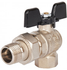 Кран шаровой с американкой угловой STOUT бабочка 1/2"