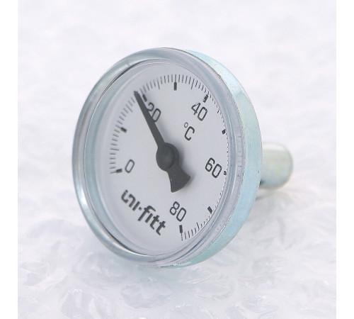 Купить Термометр биметаллический погружной UNI-FITT Ø40-1/2", +80°C с доставкой