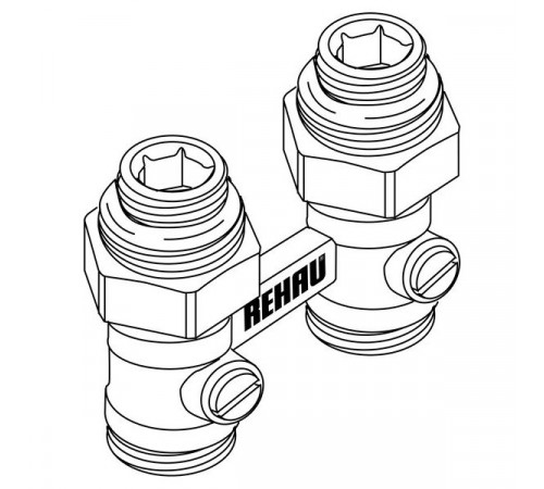Купить Узел-мультифлекс нижней подводки REHAU прямой, Н-образный, 1/2"х3/4"ЕК, двухтрубная система (240727) с доставкой