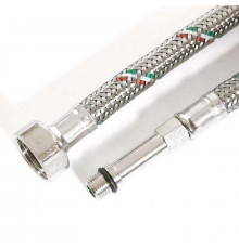 UNI-FITT Гибкая подводка для смесителя МL10х1 - 1/2", 30 см, удл. штуцер, DN 8, оплётка из нерж. ста