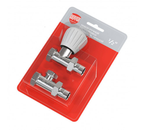 Купить Набор вентилей ручной регулировки ROYAL THERMO CUBE 1/2" прямой (НС-1161353) с доставкой