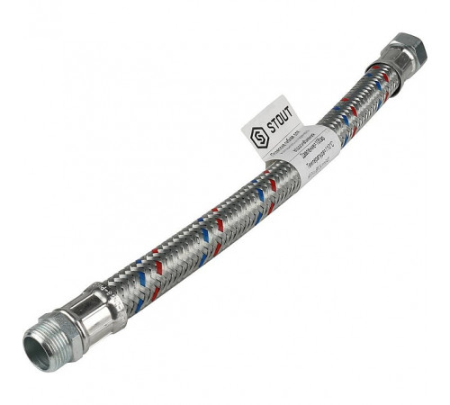 Купить Гибкая подводка для воды STOUT ГИГАНТ 3/4"-40 см гайка-штуцер с доставкой