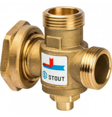 Клапан трехходовой термостатический смесительный STOUT 1" Н-11/2" В-1" Н (60°С)