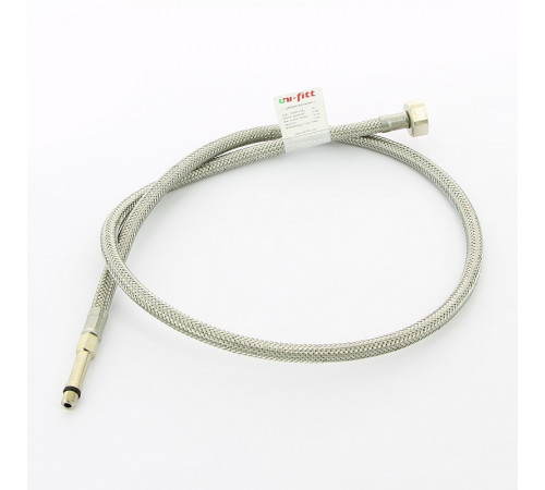 Купить UNI-FITT Гибкая подводка для смесителя МL8х1 - 1/2", 100 см, удлиненный штуцер, DN 6, оплётка из нер с доставкой