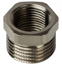 Футорка резьбовая латунная STOUT никель 1/2"x3/8" ВН