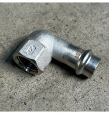 НП Угол резьбовой пресс из нержавейки UNI-FITT фитинг Ø15x1/2" В
