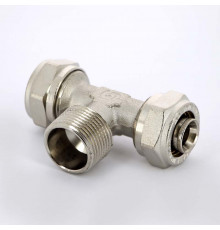 UNI-FITT Тройник обж-Н-обж 20 х 1/2' x 20 никелированный