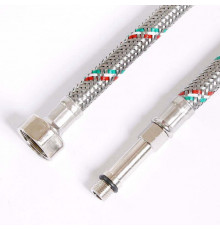 UNI-FITT Гибкая подводка для смесителя МL10х1 - 1/2", 50 см, удл. штуцер, DN 8, оплётка из нерж. ста