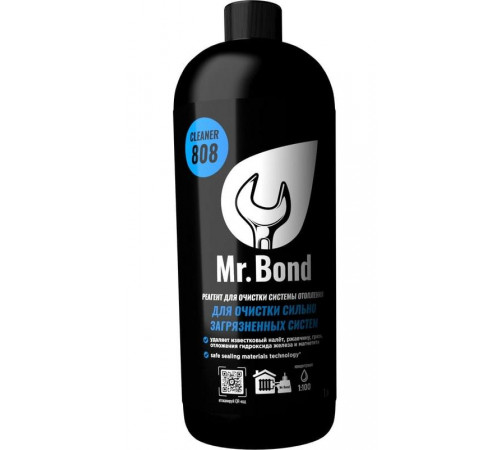 Купить Реагент для промывки систем отопления на воде сильно загрязнен Mr.BOND HEAT GUARDEX CLEANER 808R 1л с доставкой