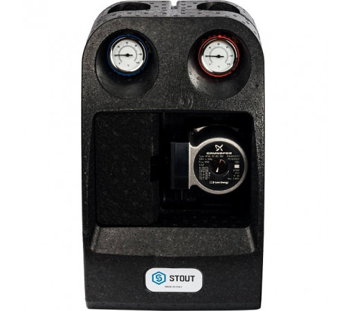Купить ГБМ Насосная группа STOUT без смесителя, с насосом GRUNDFOS UPSO25-65 DN25 (1"), прямым конттуром с доставкой