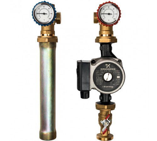 Купить ГБМ Насосная группа STOUT без смесителя, с насосом GRUNDFOS UPSO25-65 DN25 (1"), прямым конттуром с доставкой