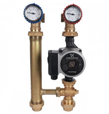 ГБМ Насосная группа STOUT для твердотопливных котлов, с насосом GRUNDFOS UPSO25-65 DN25 (1")