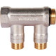 Купить Коллектор распределительный шаровой STOUT никель 3/4"x1/2" -2 выхода, (красные ручки), евроконус с доставкой
