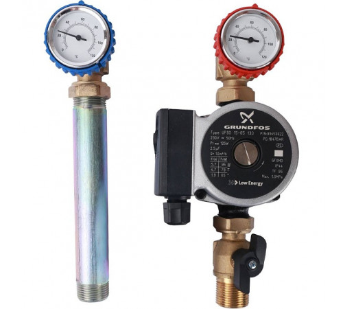 Купить ГБМ Насосная группа STOUT без смесителя, с насосом GRUNDFOS UPSO15-65 DN20 (3/4"), прямым контуром с доставкой